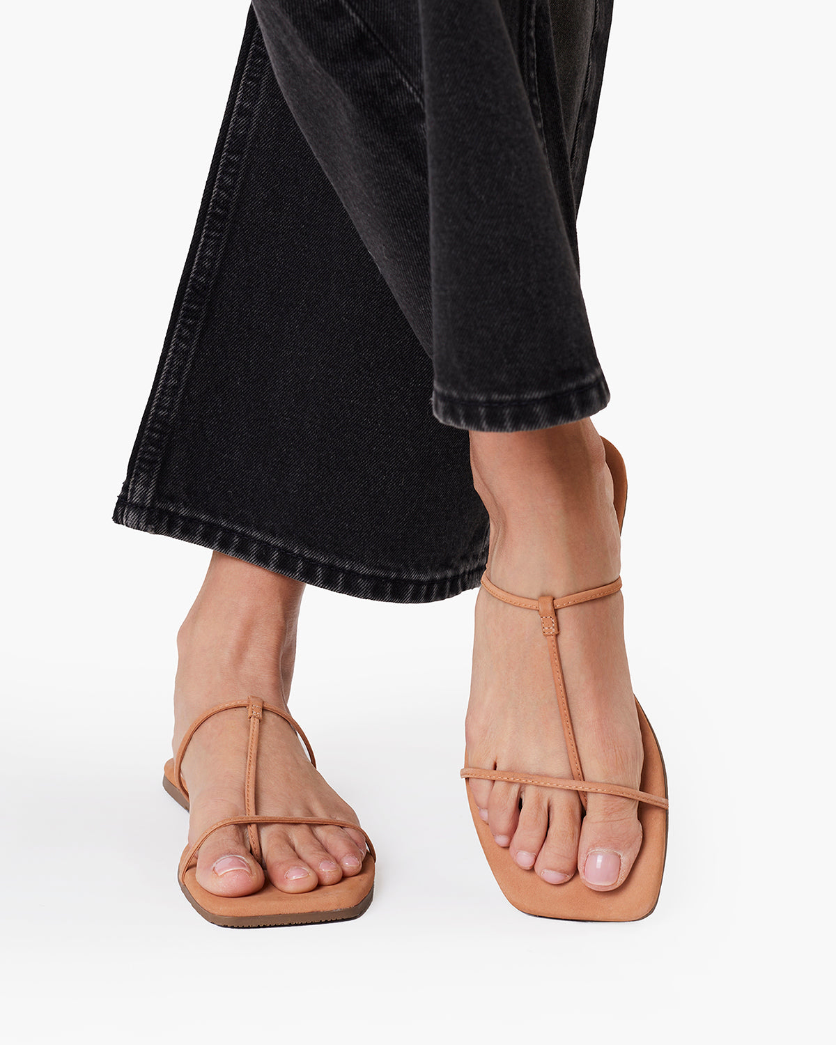 The Chloe – Square Toe Suede Sandal | TKEES Sale