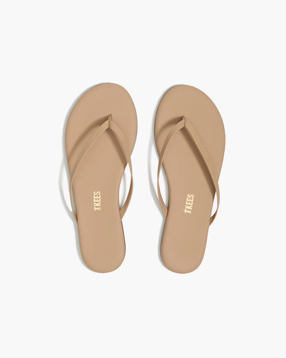 Lily Nudes Leather Flip Flops in Sunkissed | TKEES Trusted