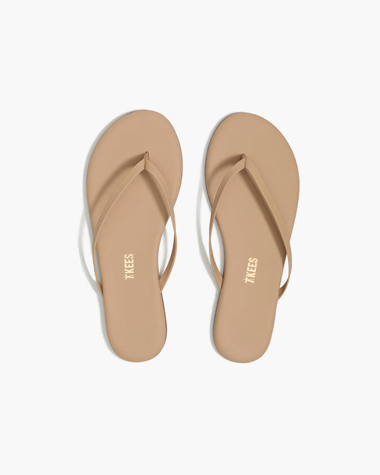 Lily Nudes Leather Flip Flops in Sunkissed | TKEES Trusted