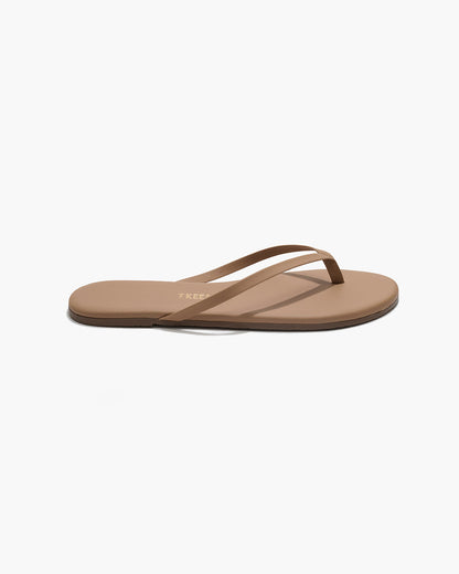 Lily Nudes Leather Flip Flops in Cocobutter | TKEES Value
