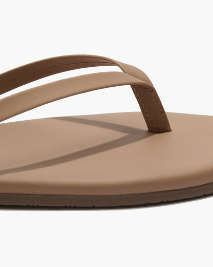 Lily Nudes Leather Flip Flops in Cocobutter | TKEES Value