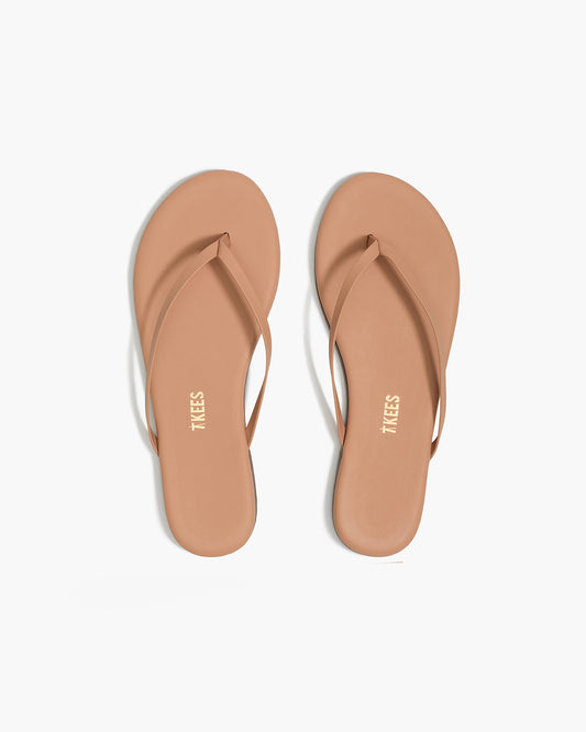Lily Nudes Leather Flip Flops in Pout | TKEES Sale