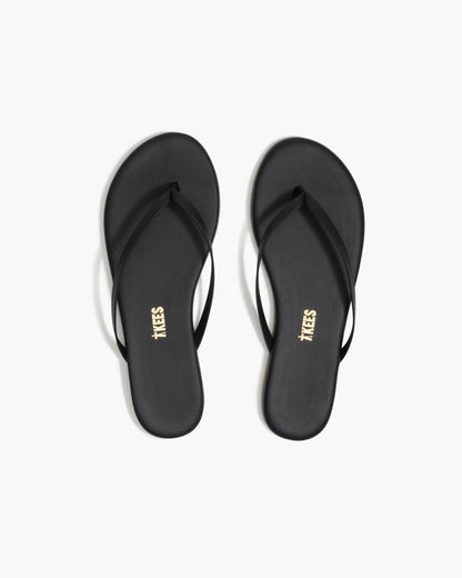 Lily Liners Leather Flip Flops in Sable | TKEES Trending