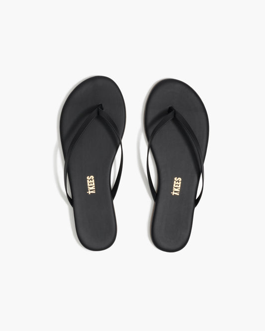 Lily Liners Leather Flip Flops in Sable | TKEES Trending