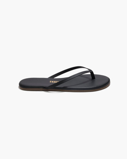 Lily Liners Leather Flip Flops in Sable | TKEES Trending