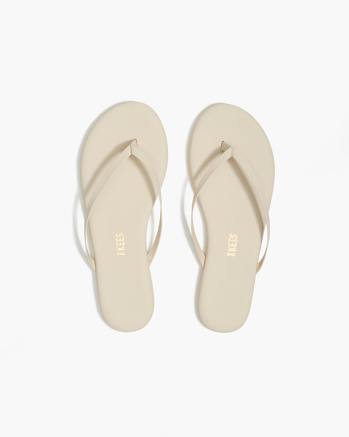 Lily Pigments Leather Flip Flops in Cream | TKEES Everyday