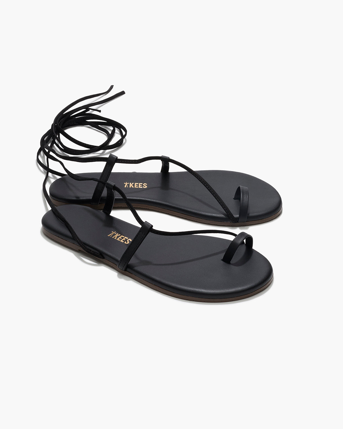 Jo Leather Sandals in Black | TKEES Latest