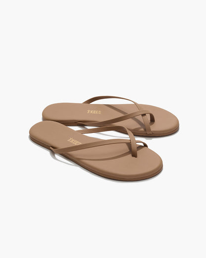 Riley Leather Sandals in Cocobutter | TKEES Essential