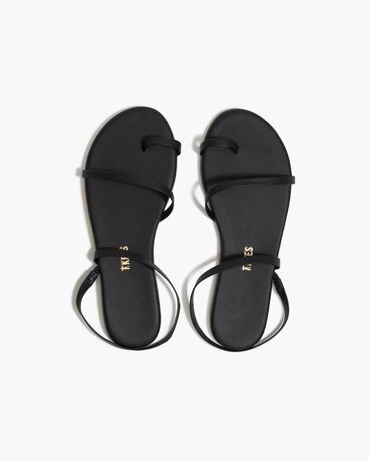 Mia Napa Leather Sandals in Black | TKEES Featured