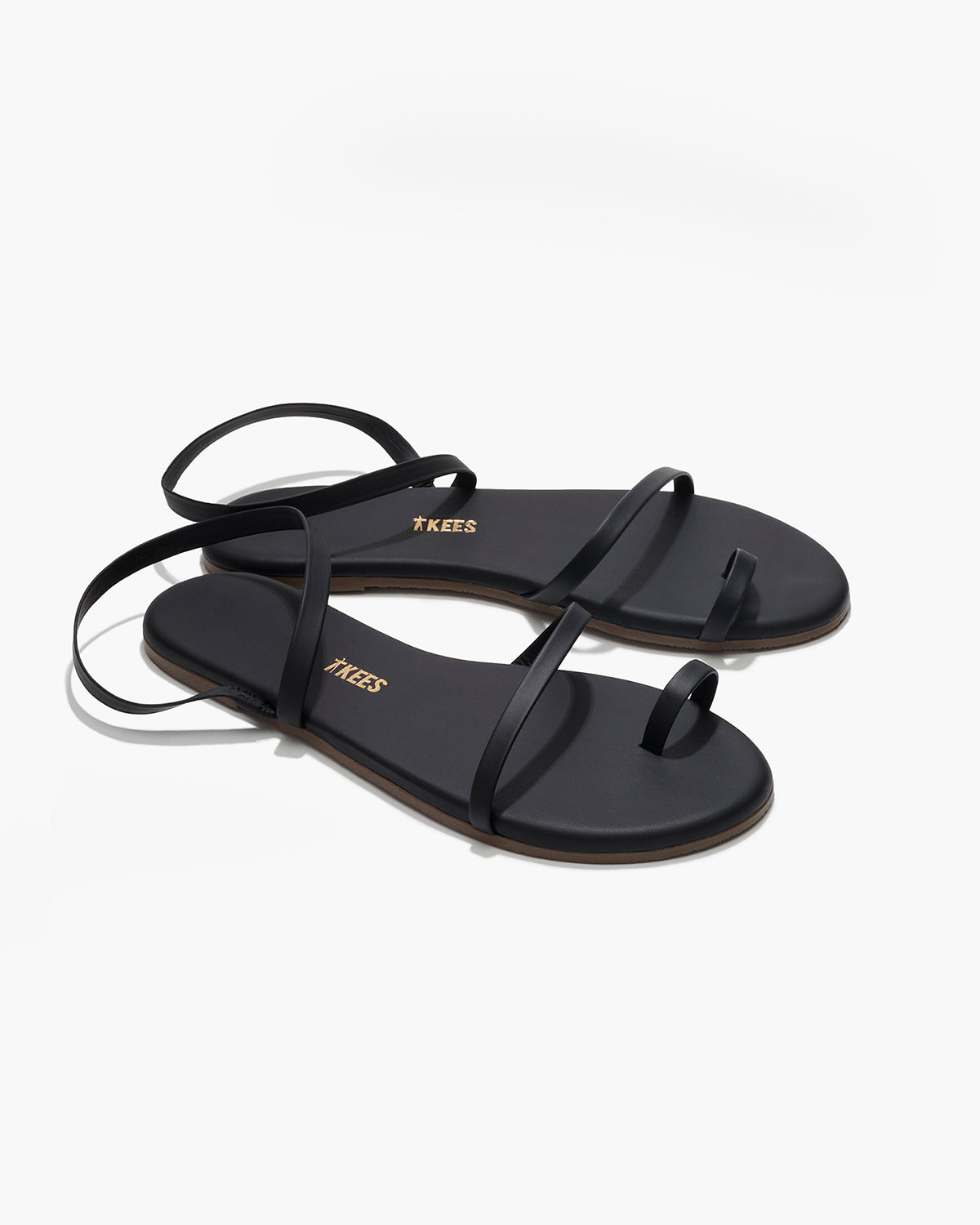 Mia Napa Leather Sandals in Black | TKEES Featured