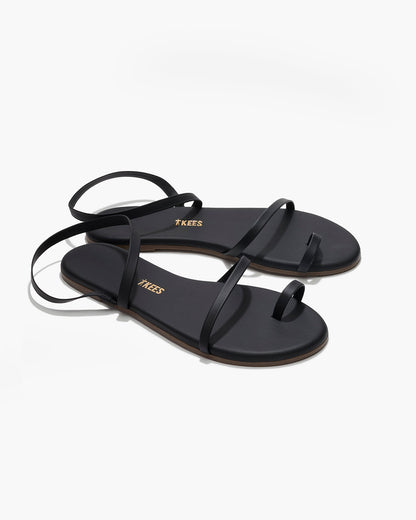 Mia Napa Leather Sandals in Black | TKEES Featured