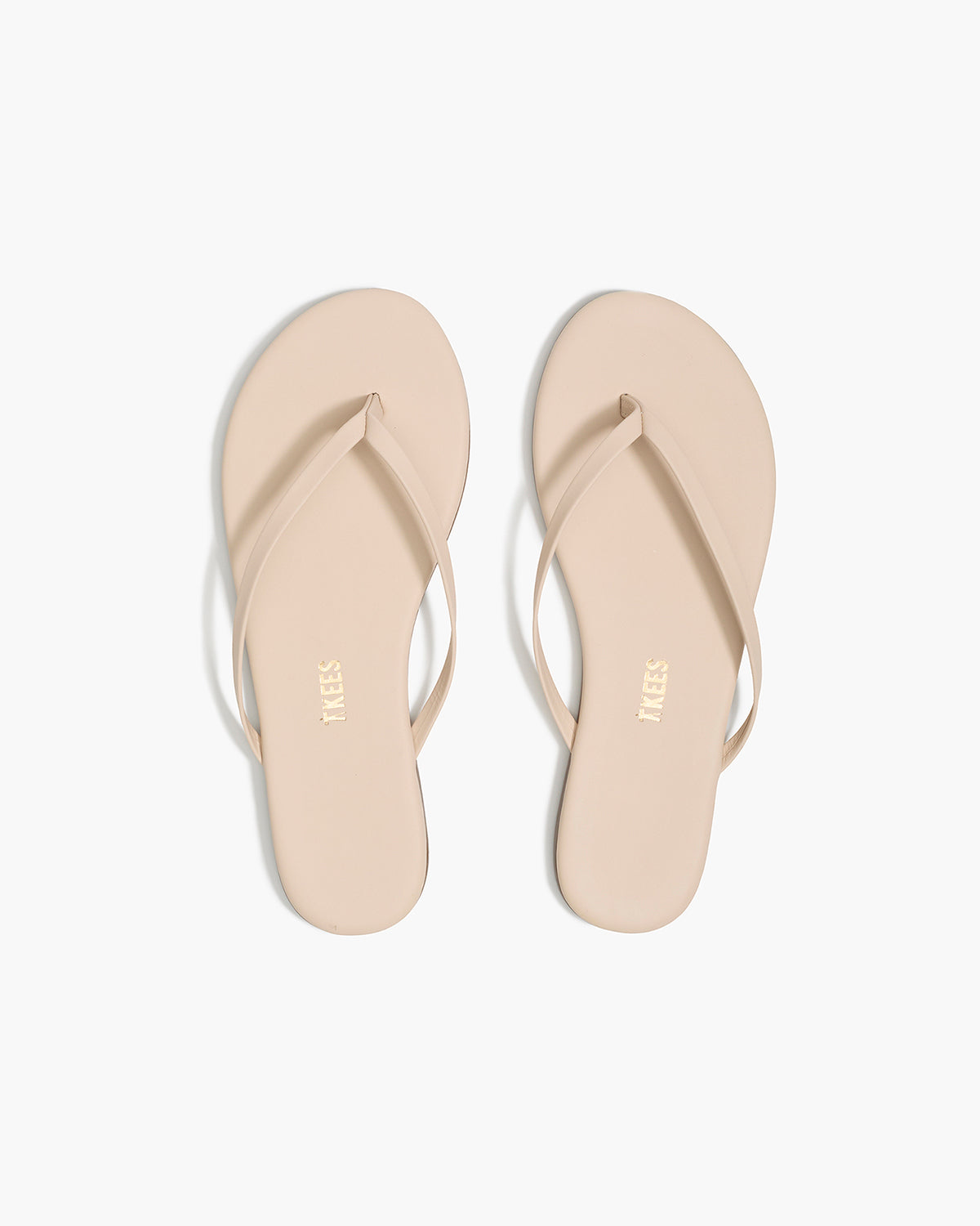 Lily Nudes Leather Flip Flops in Linen | TKEES Featured