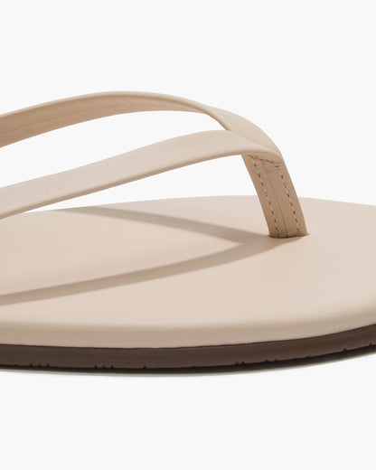 Lily Nudes Leather Flip Flops in Linen | TKEES Featured