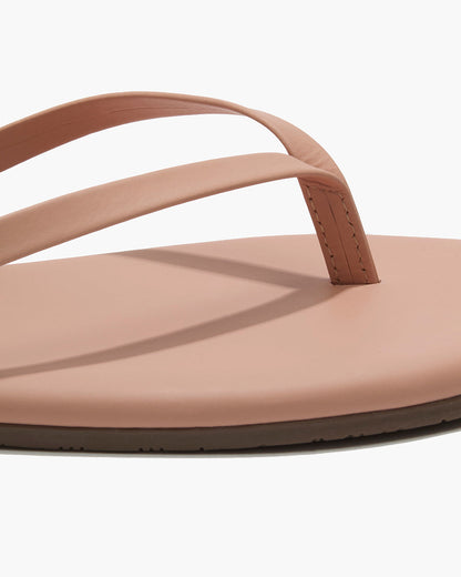 Lily Nudes Leather Flip Flops in Nude Beach | TKEES Trending