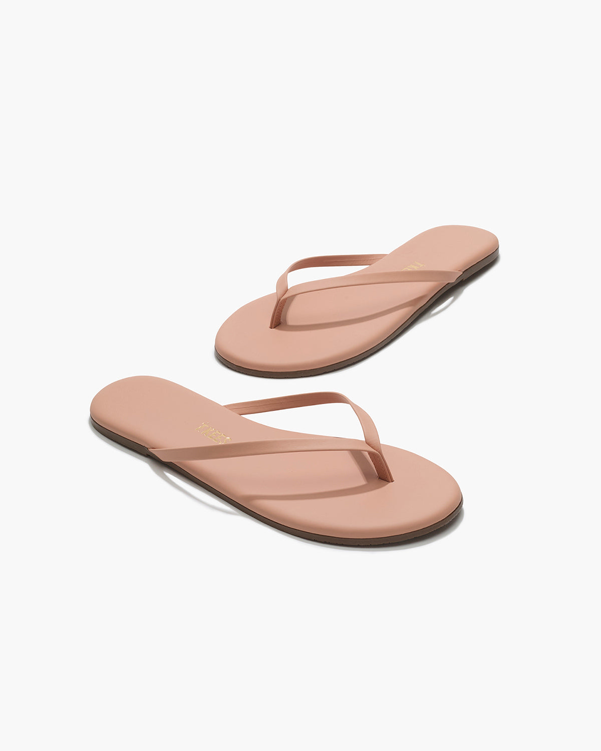 Lily Nudes Leather Flip Flops in Nude Beach | TKEES Trending