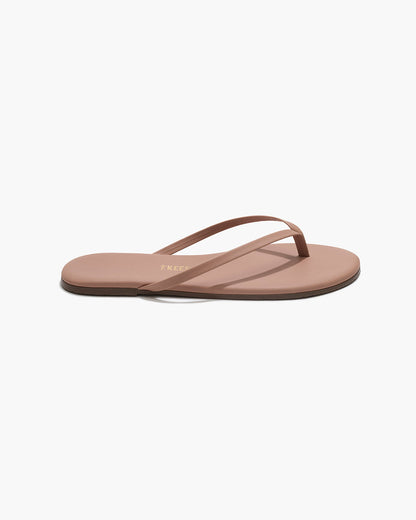 Lily Nudes Leather Flip Flops in Hazelberry | TKEES Signature