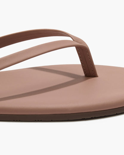 Lily Nudes Leather Flip Flops in Hazelberry | TKEES Signature