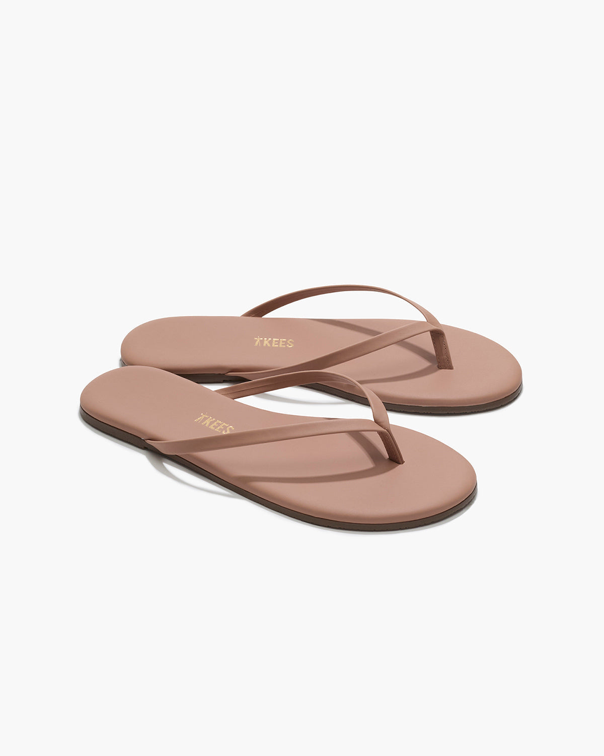 Lily Nudes Leather Flip Flops in Hazelberry | TKEES Signature