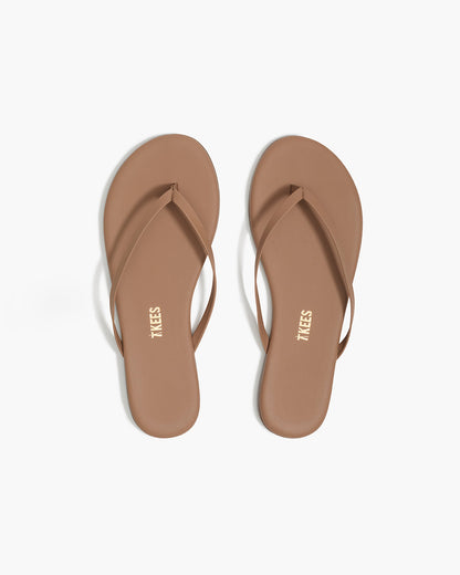Lily Nudes Leather Flip Flops in Beach Bum | TKEES Premium