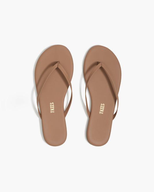 Lily Nudes Leather Flip Flops in Beach Bum | TKEES Premium