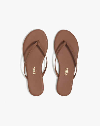 Lily Nudes Leather Flip Flops in Heatwave | TKEES Quality
