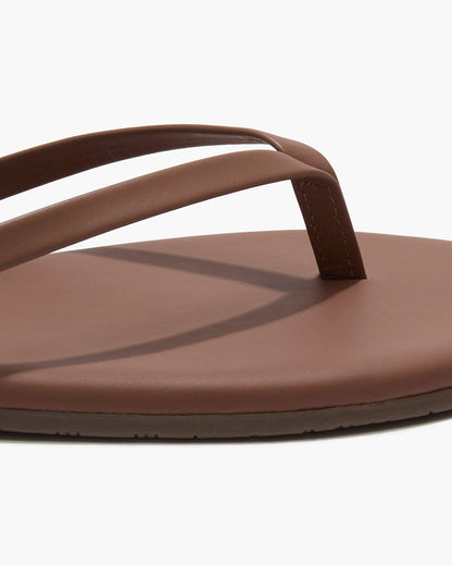 Lily Nudes Leather Flip Flops in Heatwave | TKEES Quality