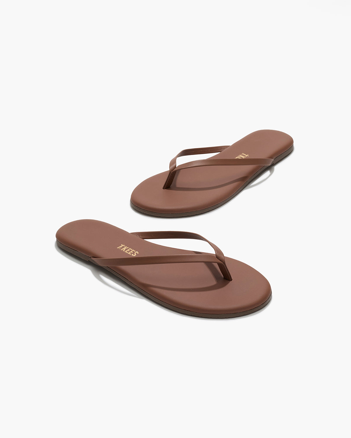 Lily Nudes Leather Flip Flops in Heatwave | TKEES Quality