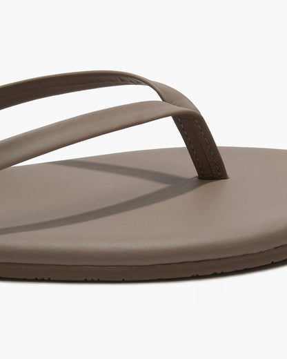 Lily Liners Leather Flip Flops in Biscuit | TKEES Top Pick