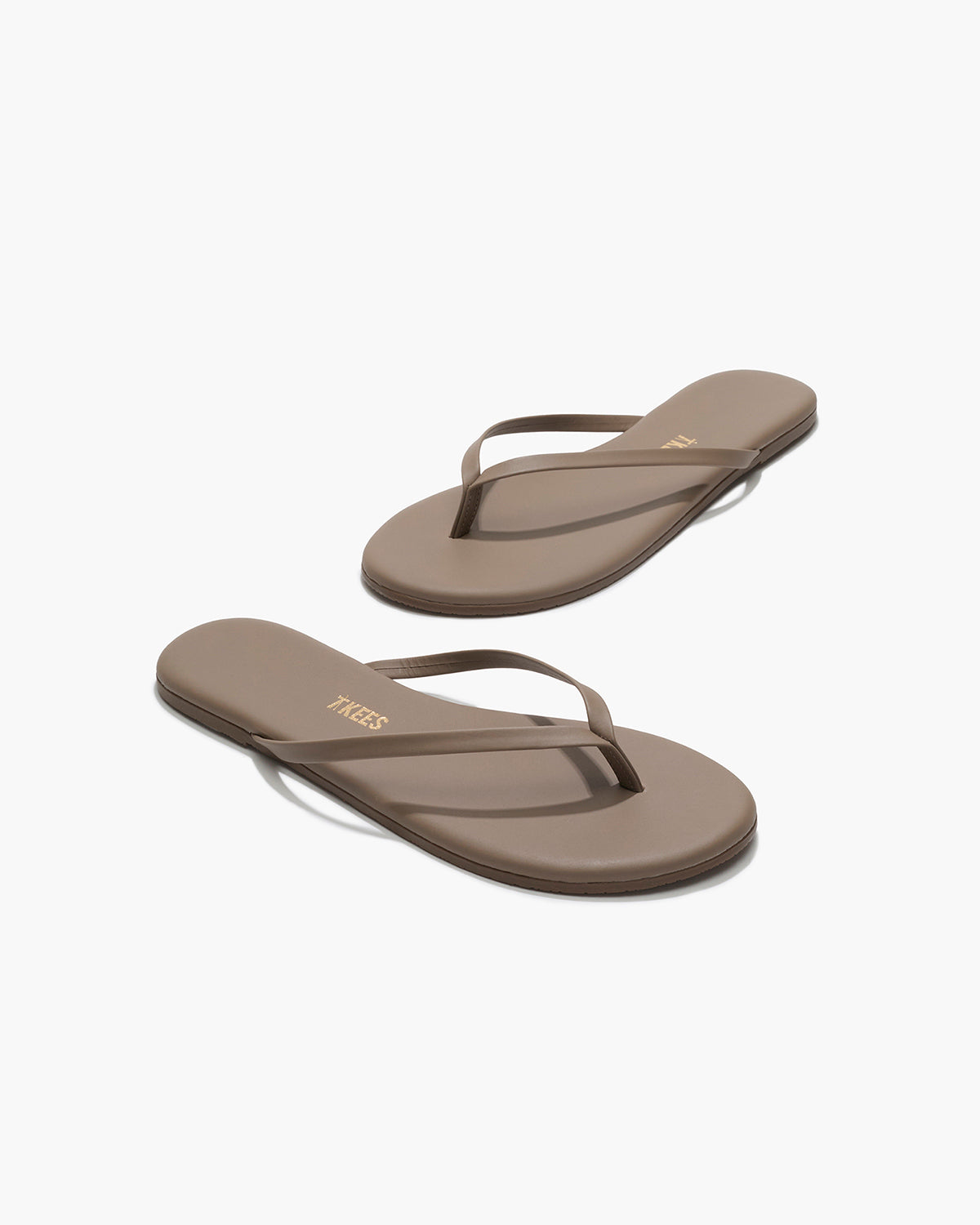 Lily Liners Leather Flip Flops in Biscuit | TKEES Top Pick