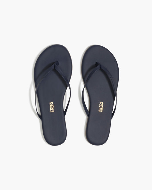 Lily Liners Leather Flip Flops in Twilight | TKEES Discount