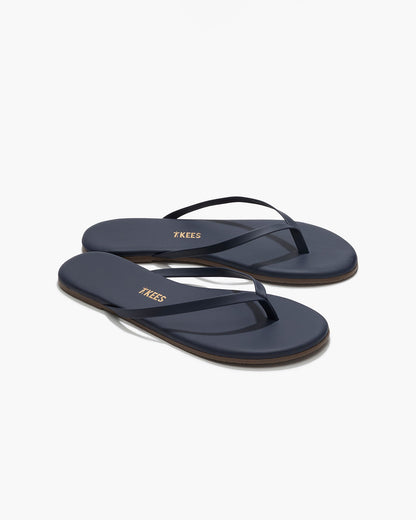 Lily Liners Leather Flip Flops in Twilight | TKEES Discount