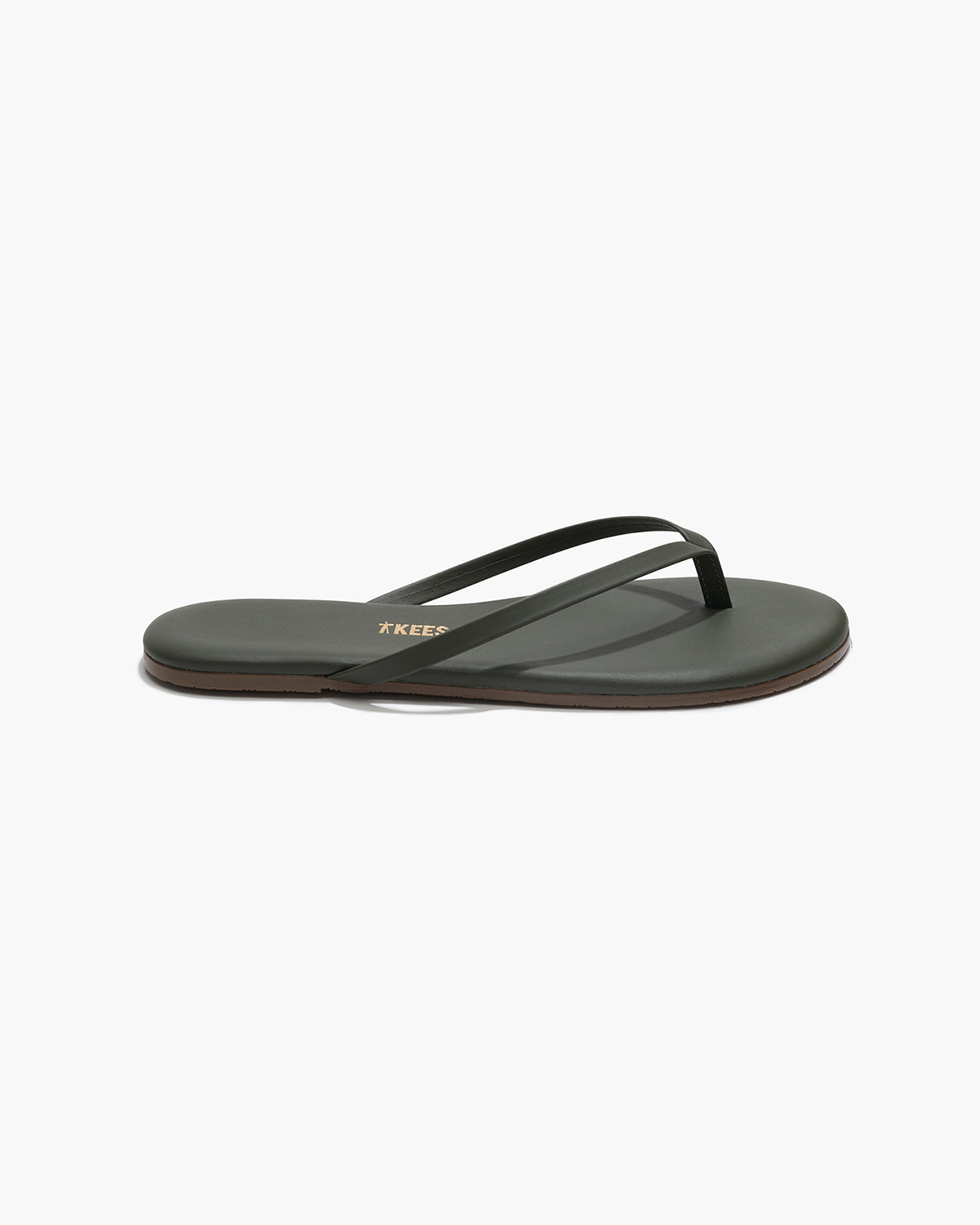 Lily Liners Leather Flip Flops in Forest | TKEES Classic