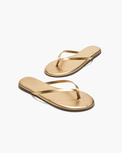 Lily Metallics Leather Flip Flops in Blink | TKEES Everyday