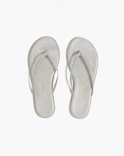 Lily Glitters Leather Flip Flops in Gleam | TKEES Great Value