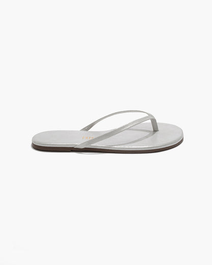 Lily Glitters Leather Flip Flops in Gleam | TKEES Great Value