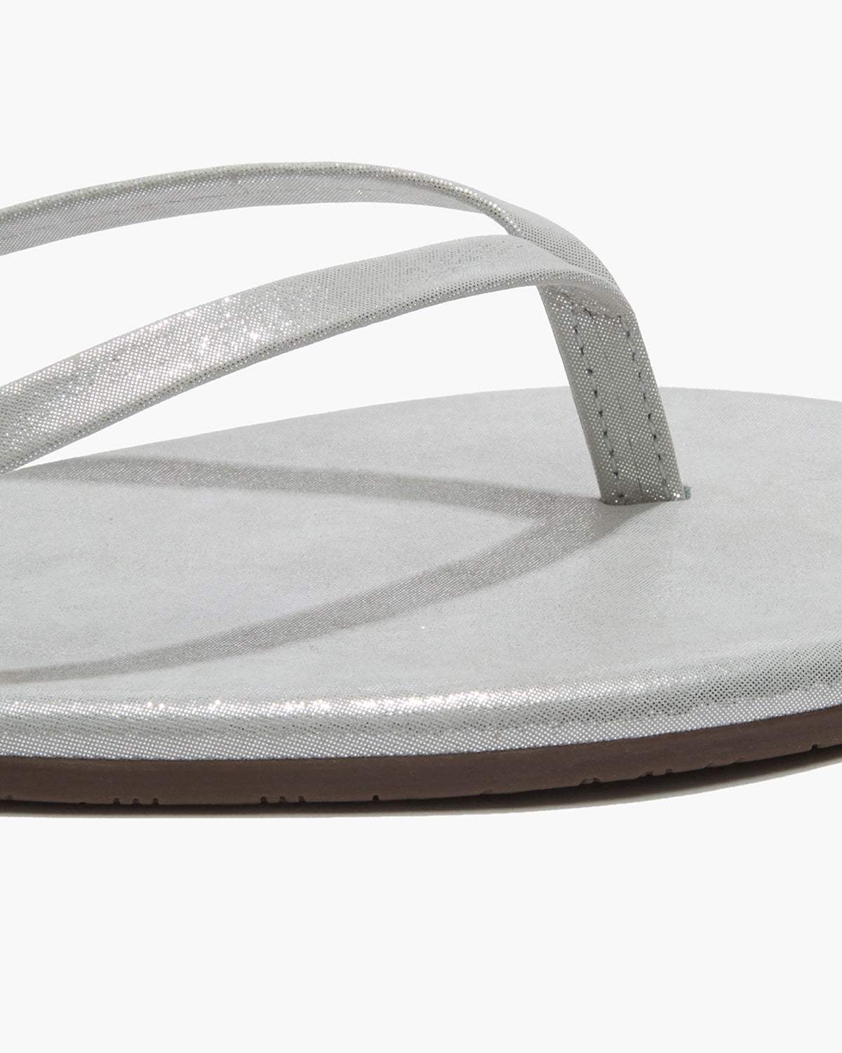 Lily Glitters Leather Flip Flops in Gleam | TKEES Great Value