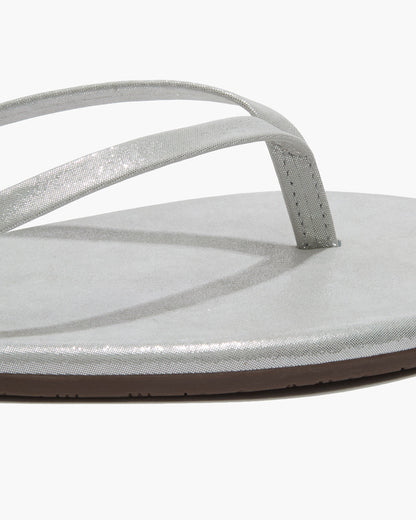 Lily Glitters Leather Flip Flops in Gleam | TKEES Great Value