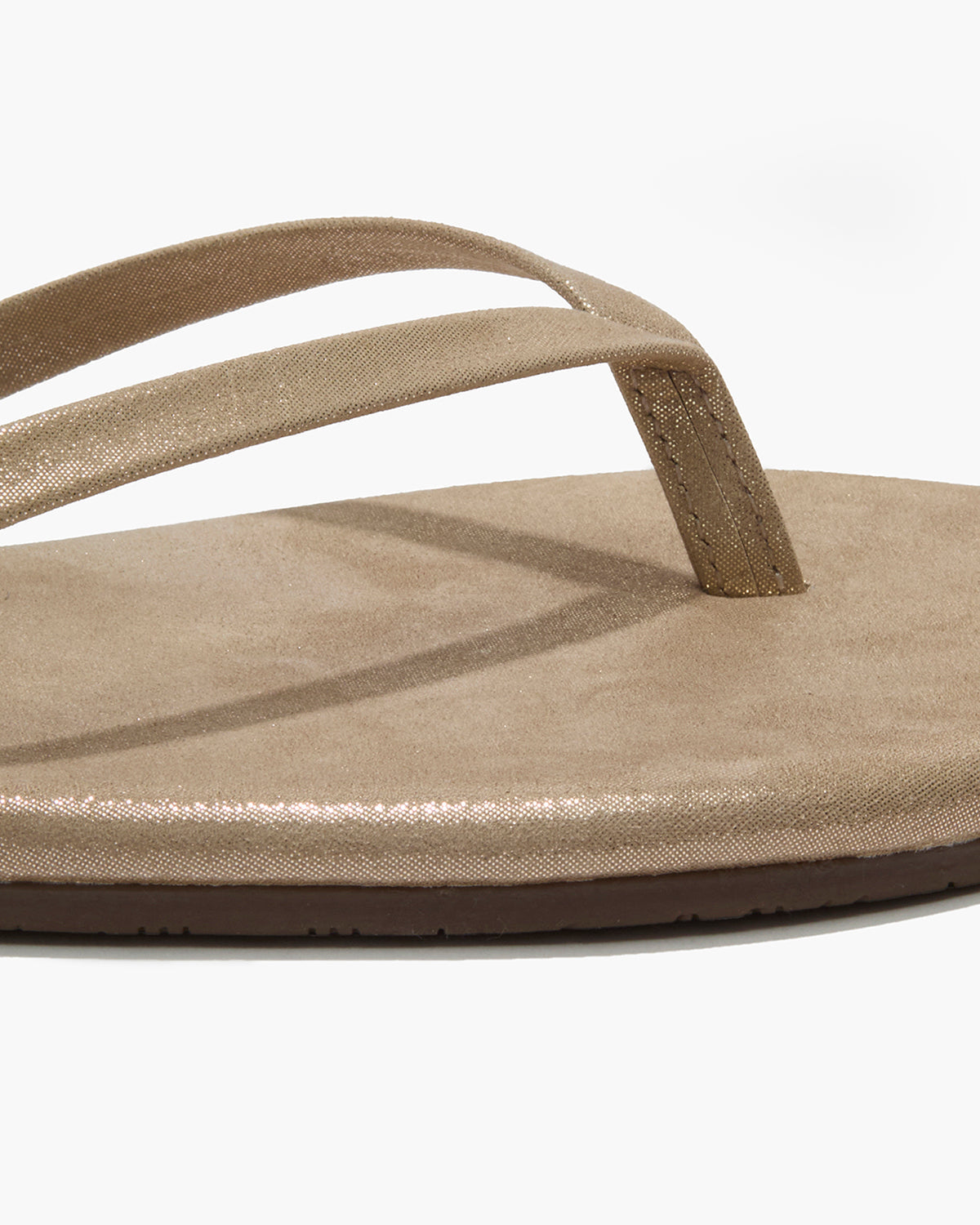 Lily Glitters Leather Flip Flops in Pink Pearl | TKEES Classic