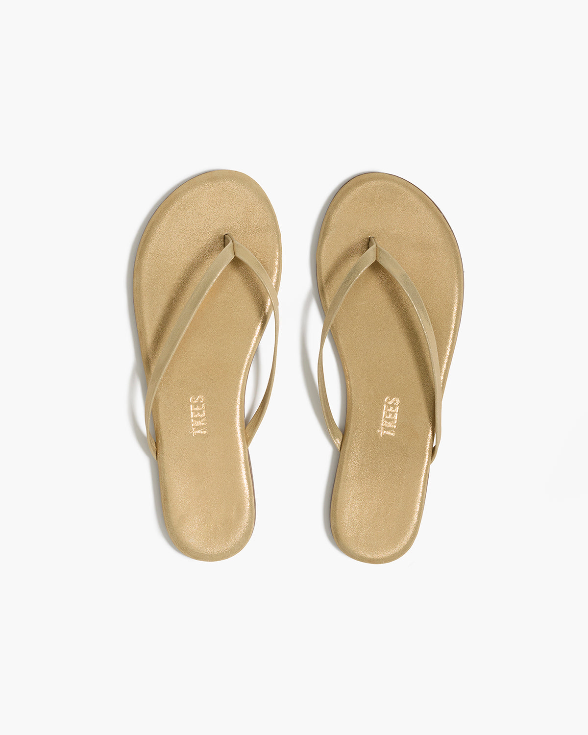 Lily Glitters Leather Flip Flops in Sandbeam | TKEES Best Price