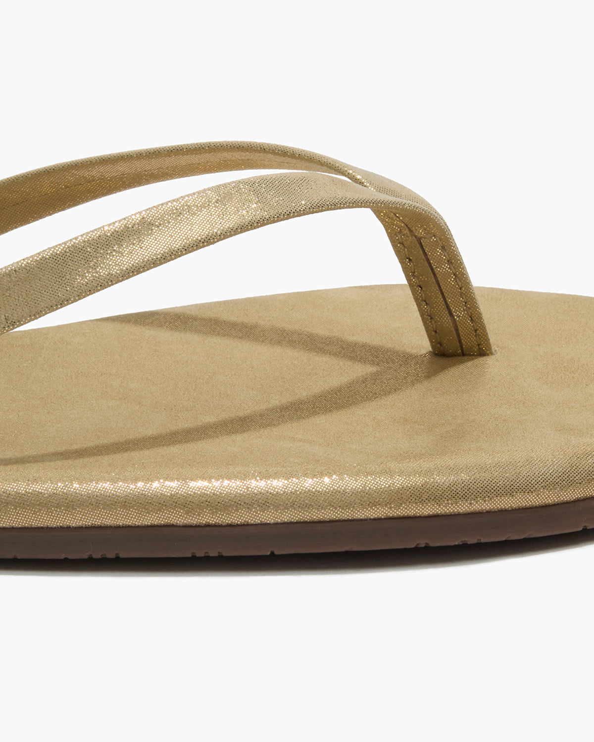 Lily Glitters Leather Flip Flops in Sandbeam | TKEES Best Price