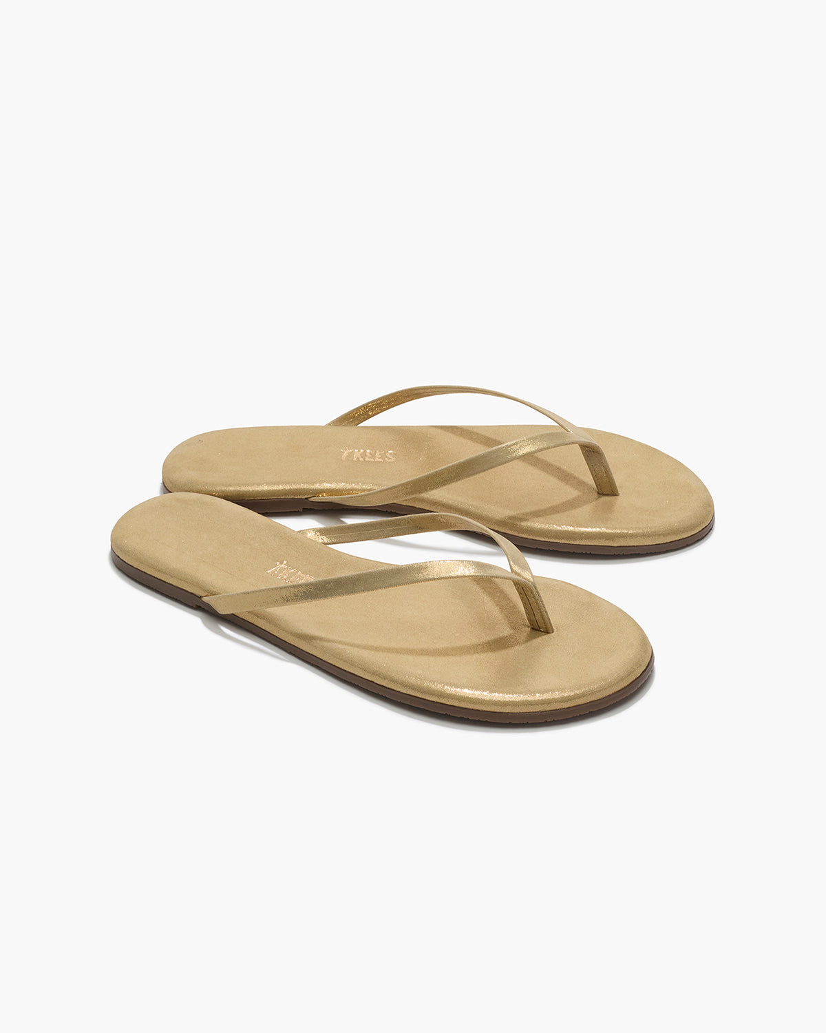 Lily Glitters Leather Flip Flops in Sandbeam | TKEES Best Price