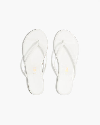 Lily Glosses Leather Flip Flops in White Lotus | TKEES Special Offer