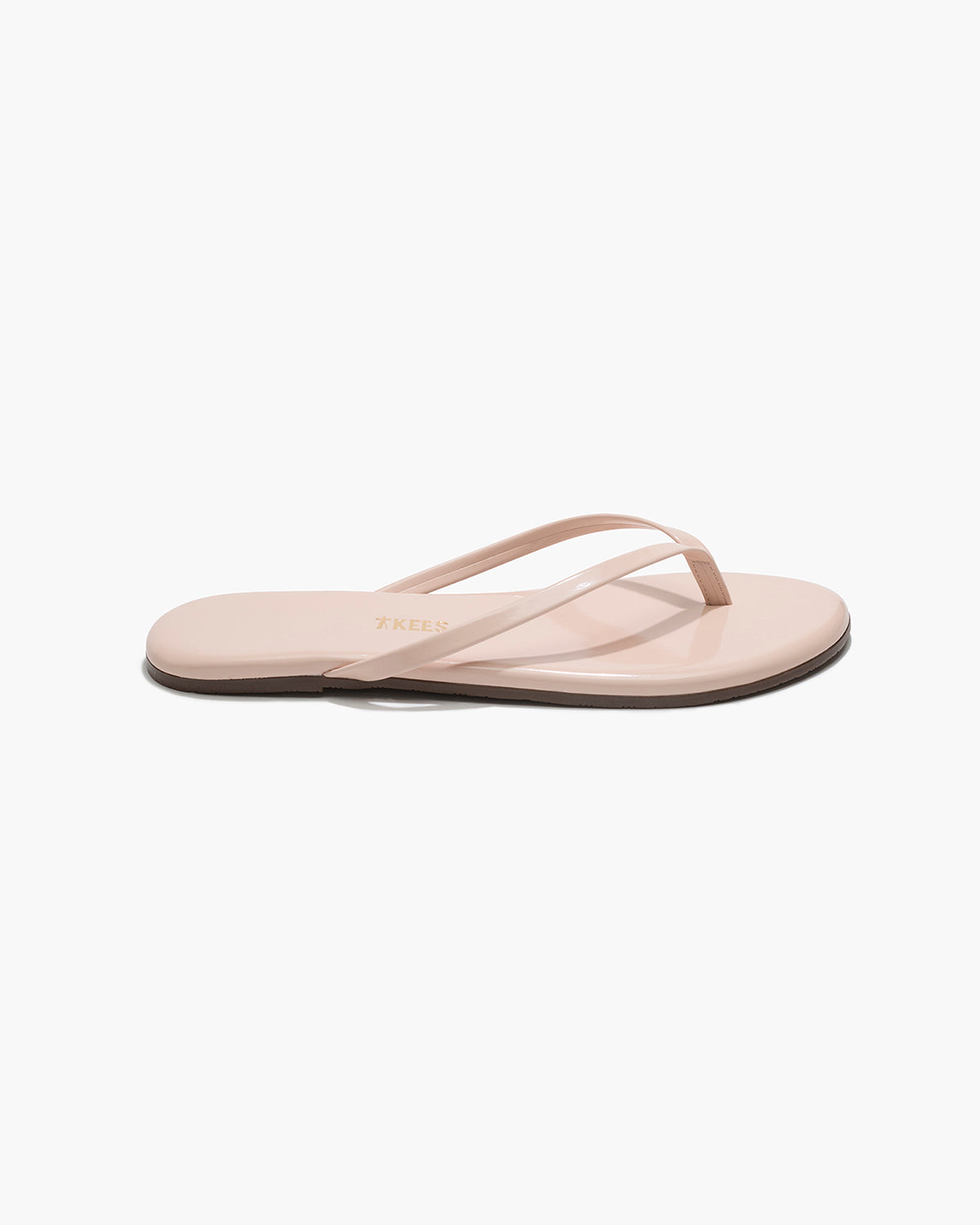 Lily Glosses Leather Flip Flops in Whipped Cream | TKEES Everyday