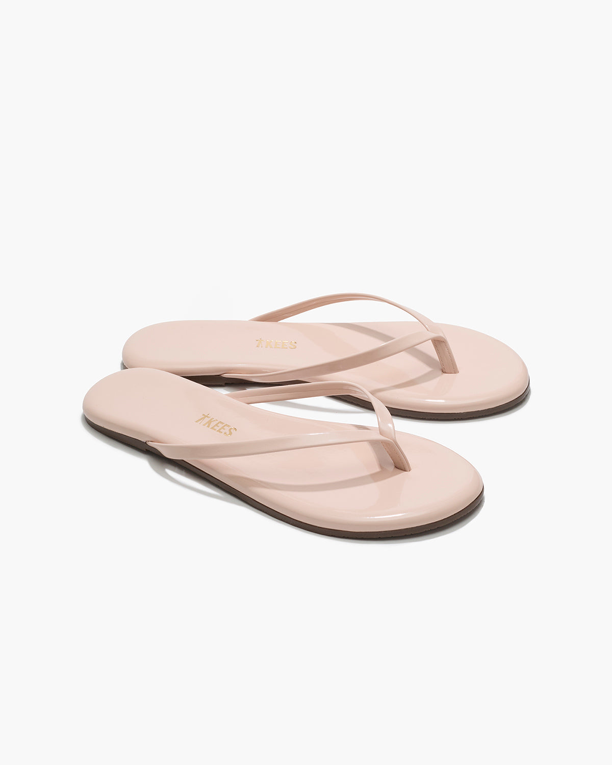 Lily Glosses Leather Flip Flops in Whipped Cream | TKEES Everyday