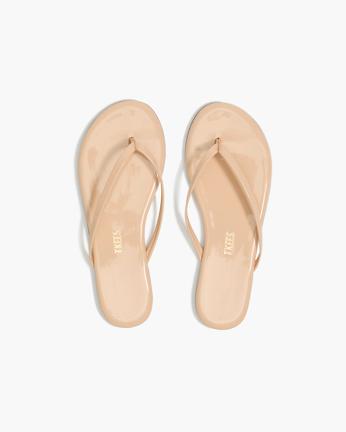 Lily Glosses Leather Flip Flops in Linen | TKEES New