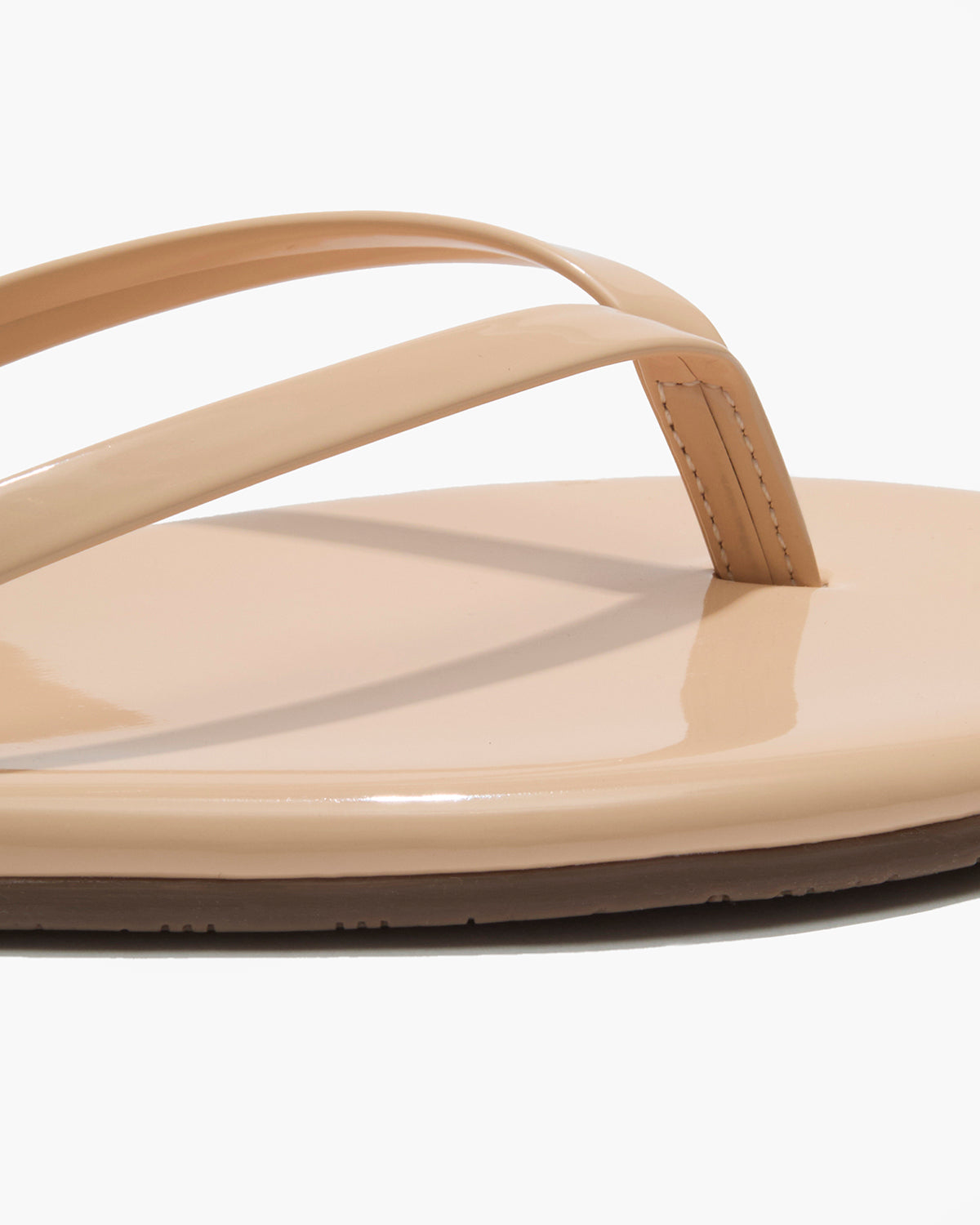 Lily Glosses Leather Flip Flops in Linen | TKEES New