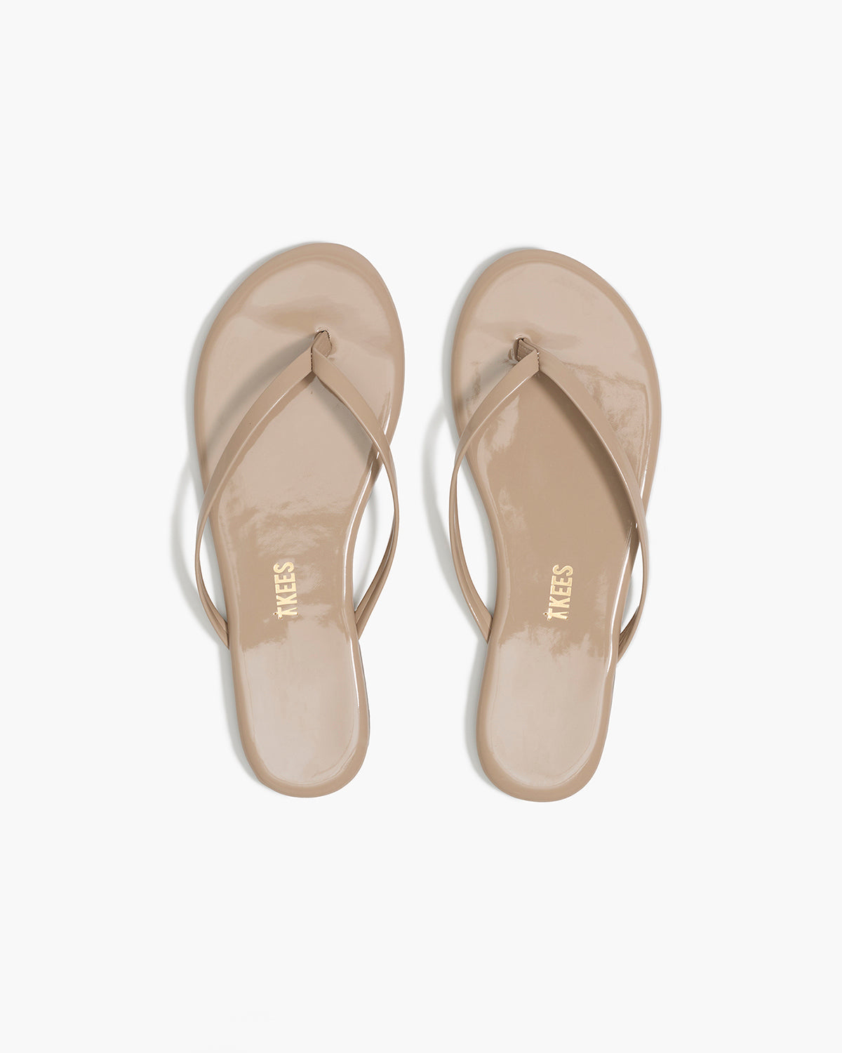 Lily Glosses Leather Flip Flops in Custard | TKEES Classic