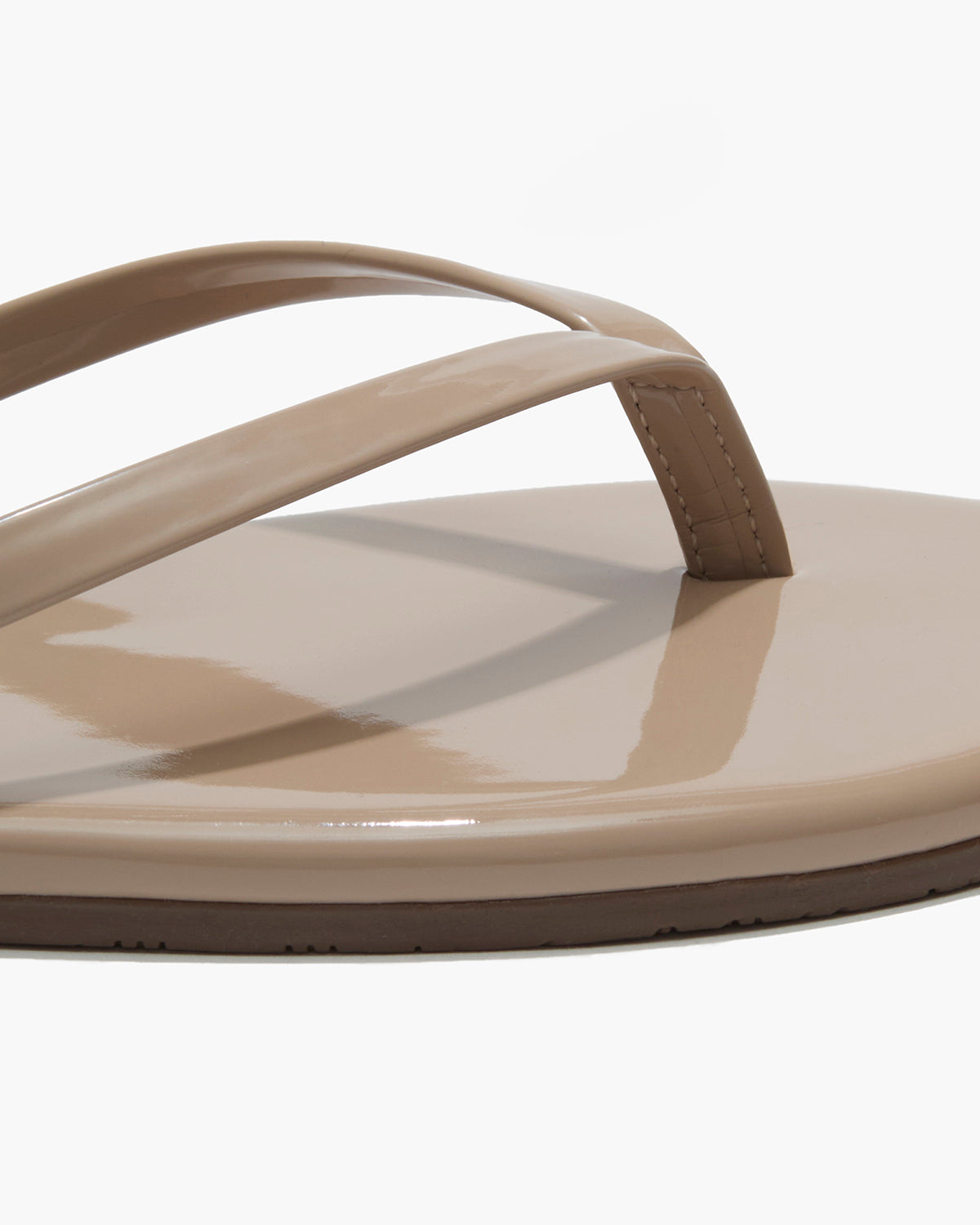 Lily Glosses Leather Flip Flops in Custard | TKEES Classic