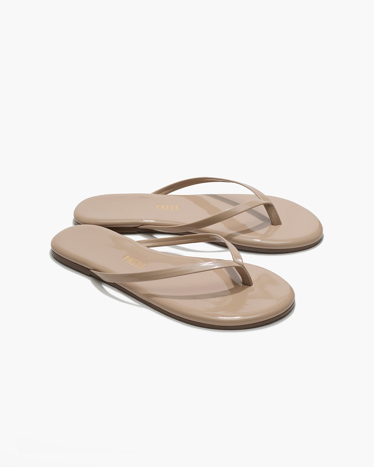 Lily Glosses Leather Flip Flops in Custard | TKEES Classic