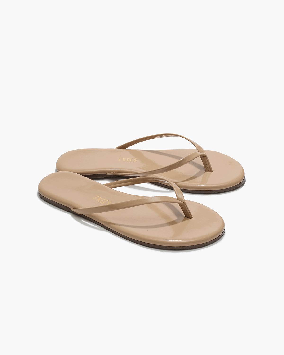 Lily Glosses Leather Flip Flops in Sunkissed | TKEES Deals